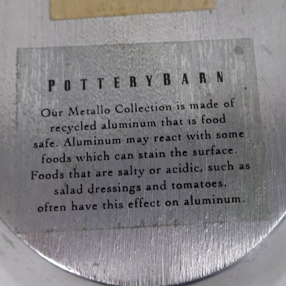 Pottery Barn Metallo Collection Egg Bowl Metal Aluminum Serving Dish - Picture 8 of 10